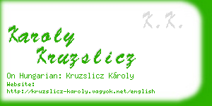karoly kruzslicz business card