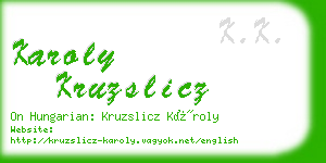 karoly kruzslicz business card